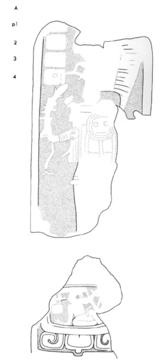 Drawing of Itzimte, Stela 8, front, 2004.15.6.8.7