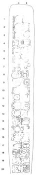 Drawing of Naranjo, Stela 2, right