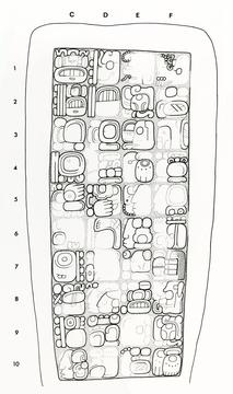 Drawing of Naranjo, Stela 8, back, 2004.15.6.2.16