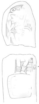 Drawing of Pixoy, Stela 2, front, 2004.15.6.8.16