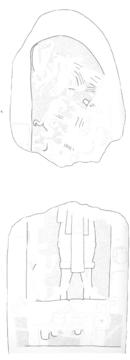Drawing of Pixoy, Stela 4, front, 2004.15.6.8.18