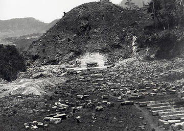 the 19th century excavations of Structure 26 from a distance