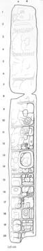 Drawing of Piedras Negras, Stela 4, left, 2004.15.6.19.12