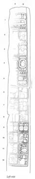 Drawing of Piedras Negras, Stela 7, left, 2004.15.6.19.21