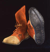 Leather boots with soles made from Goodyear tires.