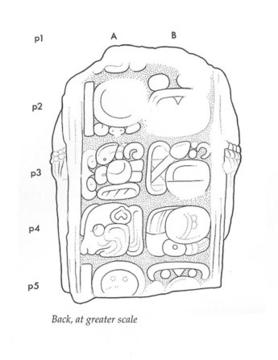 Drawing of Tonina, Fragment 88, back
