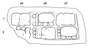 Drawing of Tonina, Monument 1, side p1, 2004.15.6.14.1