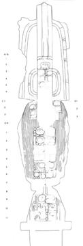 Drawing of Tonina, Monument 3, back, 2004.15.6.14.5