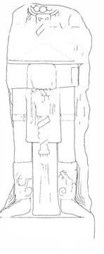 Drawing of Tonina, Monument 5, front, 2004.15.6.14.6
