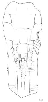 Drawing of Tonina, Monument 9, front, 2004.15.6.14.15