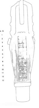Drawing of Tonina, Monument 26, back, 2004.15.6.14.54