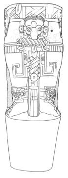 Drawing of Tonina, Monument 28, front, 2004.15.6.15.2