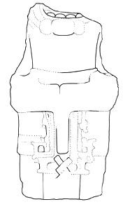 Drawing of Tonina, Monument 37, front, 2004.15.6.15.24