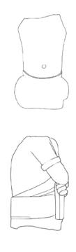 Drawing of Tonina, Monument 39, front (2004.15.6.15.29) and right (2004.15.6.15.30)