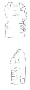 Drawing of Tonina, Monument 46, front (2004.15.6.15.45) and right (2004.15.6.15.46)