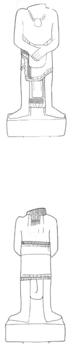 Drawing of Tonina, Monument 102, front (2004.15.6.15.95) and back (2004.15.6.15.96)
