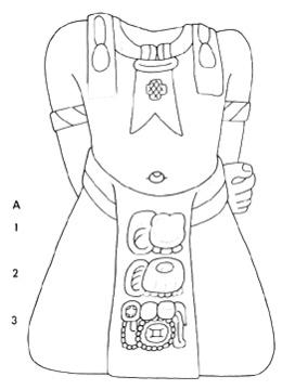 Drawing of Tonina, Monument 108, front, 2004.15.6.16.3