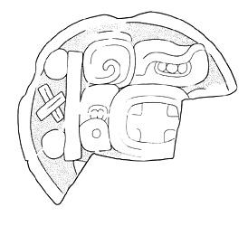 Drawing of Tonina, Monument 115, disc, 2004.15.6.16.11