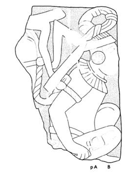 Drawing of Tonina, Monument 130, front, 2004.15.6.16.18