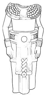 Drawing of Tonina, Monument 134, front, 2004.15.6.16.20