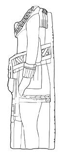 Drawing of Tonina, Monument 134, right, 2004.15.6.16.21