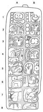 Drawing of Tonina Monument 150 back