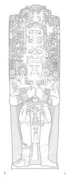 Drawing of Tonina Monument 168 front