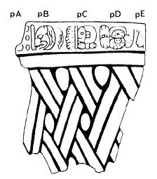 Drawing of Tonina, Miscellaneous 3, cylindrical, pA-pE