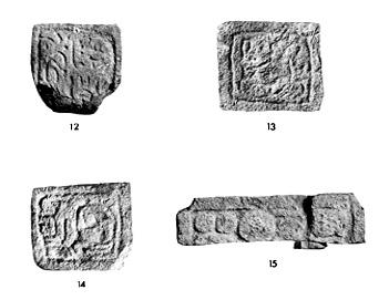 Photo of Tzum, sculptured stones 12 thru 15.