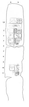 Drawing of Uaxactun, Stela 7, left, 2004.15.6.13.15