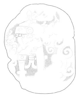 Drawing of Uaxactun, Stela 10, back, 2004.15.6.13.20