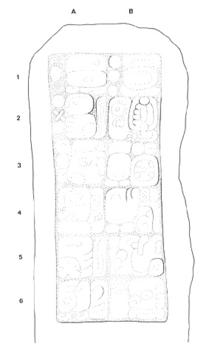 Drawing of Uaxactun, Stela 12, front, 2004.15.6.13.21