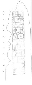 Drawing of Uaxactun, Stela 13, front, 2004.15.6.13.22