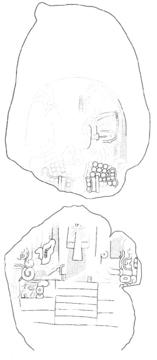Drawing of Uaxactun, Stela 14, front, 2004.15.6.13.23