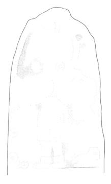 Drawing of Uaxactun, Stela 16, front, 2004.15.6.13.27