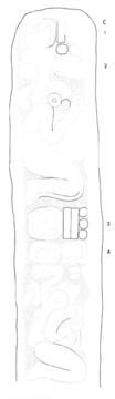 Drawing of Uaxactun, Stela 20, left, 2004.15.6.13.34