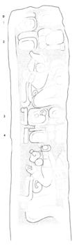 Drawing of Uaxactun, Stela 20, right, 2004.15.6.13.35