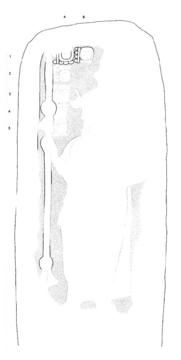 Drawing of Ucanal, Stela 2, front, 2004.15.6.4.7