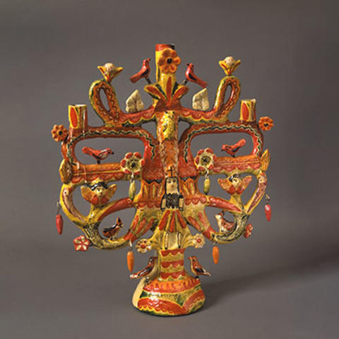 ceramic day of the dead tree of life candelabra.