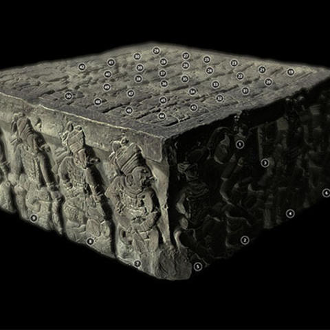 3d model of cast of ancient maya altar q.