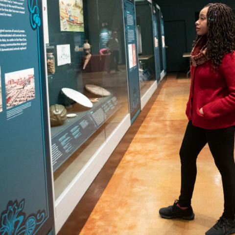 visitor in gallery.