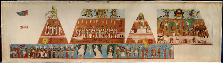 Reproduction of Bonampak Mural in Room 1. 