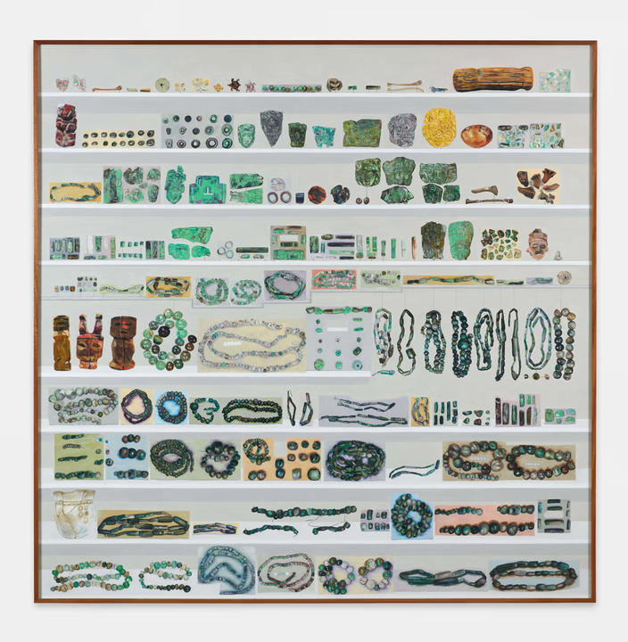 Painting of display shelves