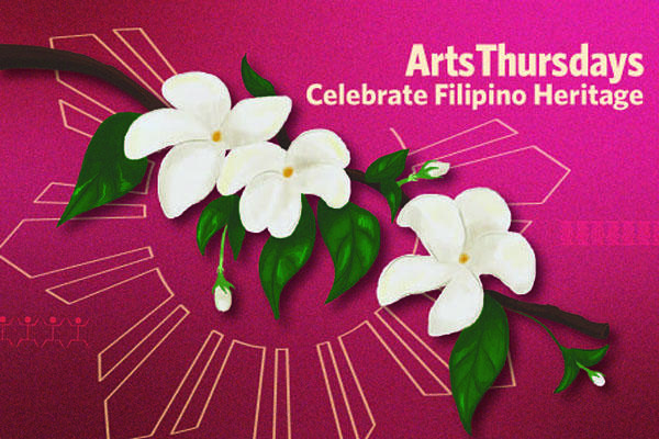 artsthursdays celebrate filipino heritage with flowers and sun illustrations.