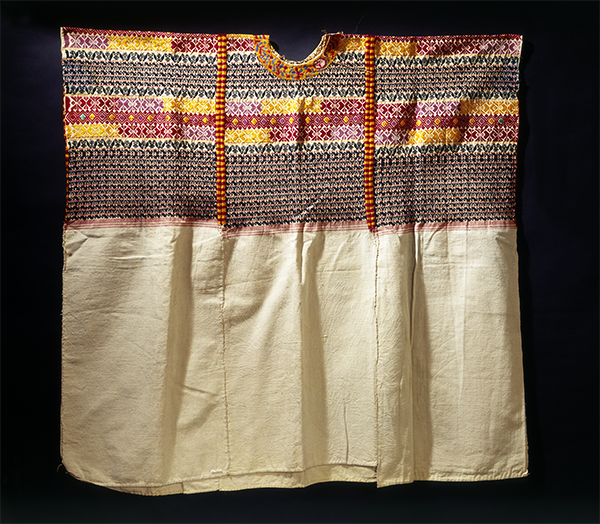 Mayan huipil&nbsp; (woven and embroidered shirt) from Quetzaltenango, Guatemala. Gift of Mrs. Edith Hill Bayles Ricketson, 32‐37‐20/91