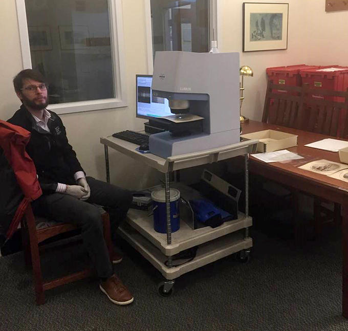 Man seated at computer