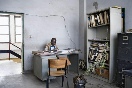 man in DR Congo office.