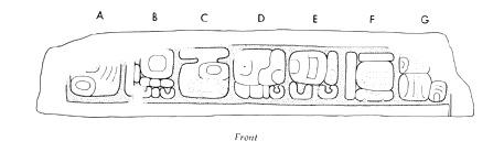 Drawing of Itzimte, Lintel 1, front, 2004.15.6.8.13