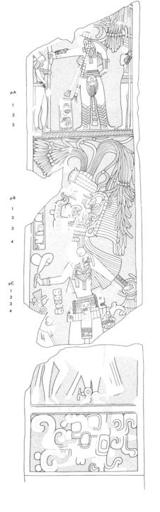 Drawing of Itzimte, Stela 3, front, 2004.15.6.8.2
