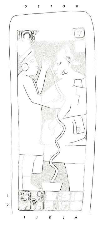Drawing of Naranjo, Stela 19, back, 2004.15.6.2.35
